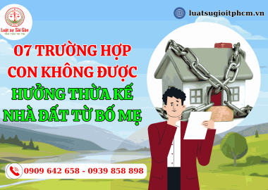 07 Trường hợp con không được hưởng thừa kế nhà đất từ bố mẹ