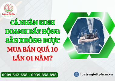 Cá nhân kinh doanh bất động sản không được mua bán quá 10 lần 01 năm?