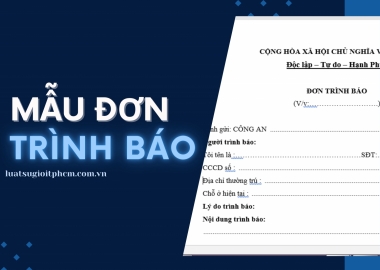 MẪU ĐƠN TRÌNH BÁO