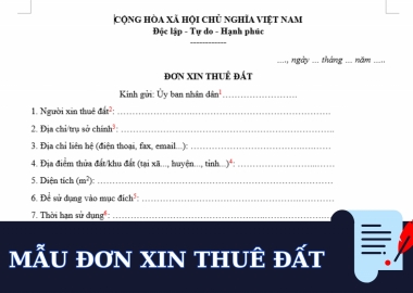 MẪU ĐƠN XIN THUÊ ĐẤT