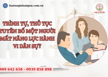 Trình tự, thủ tục yêu cầu tuyên bố một người mất năng lực hành vi dân sự mới nhất?