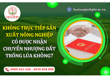 Không trực tiếp sản xuất nông nghiệp có được nhận chuyển nhượng đất trồng lúa không?